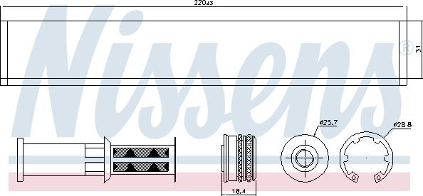 Nissens 95598 - Осушитель, кондиционер avtokuzovplus.com.ua