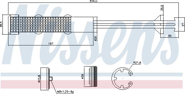 Nissens 95605 - Осушувач, кондиціонер autocars.com.ua