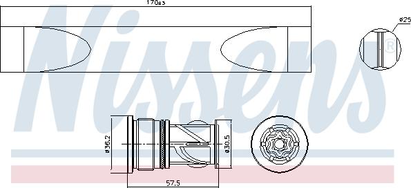 Nissens 95620 - Осушувач, кондиціонер autocars.com.ua