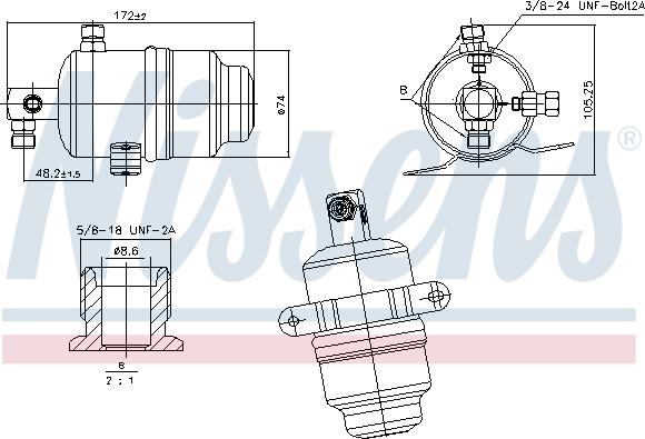 Nissens 95763 - Осушувач, кондиціонер autocars.com.ua