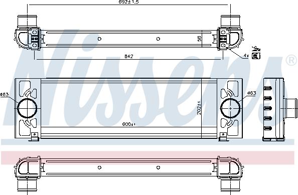 Nissens 96066 - Интеркулер autocars.com.ua