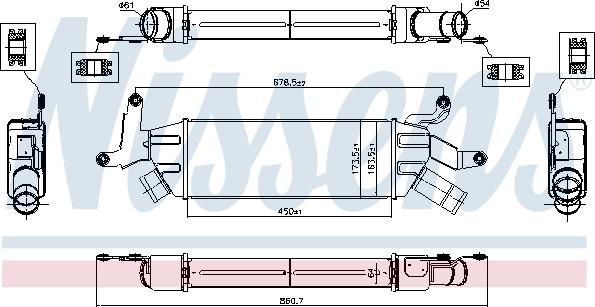 Nissens 96086 - Интеркулер autocars.com.ua