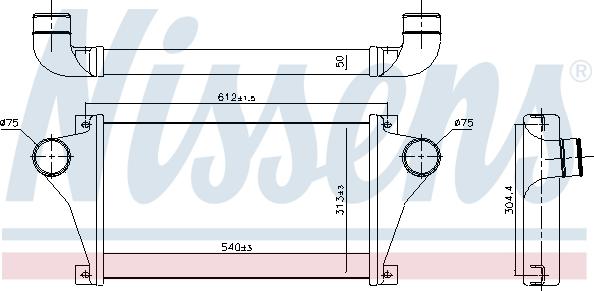 Nissens 961255 - Интеркулер autocars.com.ua