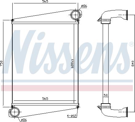 Nissens 961259 - Интеркулер autocars.com.ua