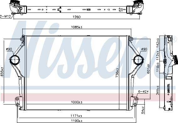 Nissens 961262 - Интеркулер autocars.com.ua