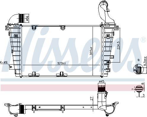 Nissens 961267 - Интеркулер autocars.com.ua