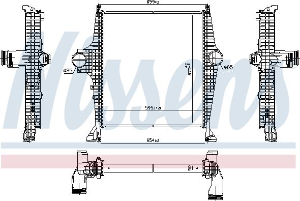 Nissens 961287 - Интеркулер autocars.com.ua