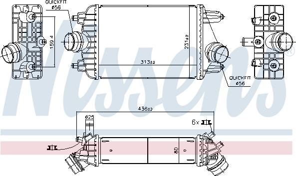 Nissens 961303 - Интеркулер autocars.com.ua