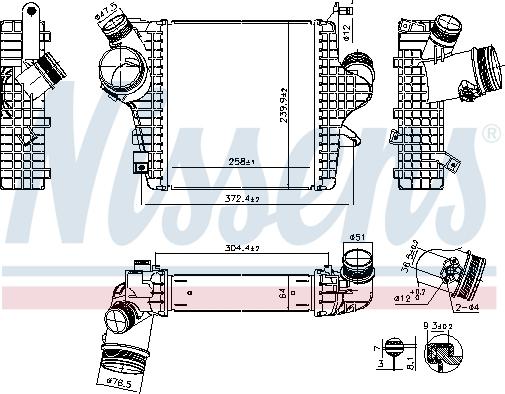 Nissens 961304 - Интеркулер autocars.com.ua