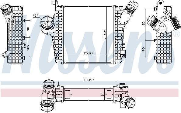 Nissens 961305 - Интеркулер autocars.com.ua