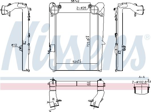 Nissens 961314 - Интеркулер, теплообменник турбины avtokuzovplus.com.ua