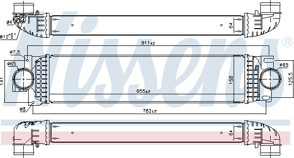 Nissens 961436 - Интеркулер, теплообменник турбины avtokuzovplus.com.ua