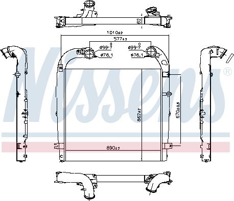 Nissens 961440 - Интеркулер autocars.com.ua