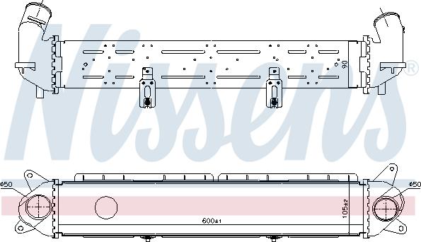 Nissens 961489 - Интеркулер, теплообменник турбины avtokuzovplus.com.ua