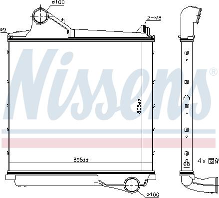 Nissens 961555 - Интеркулер autocars.com.ua