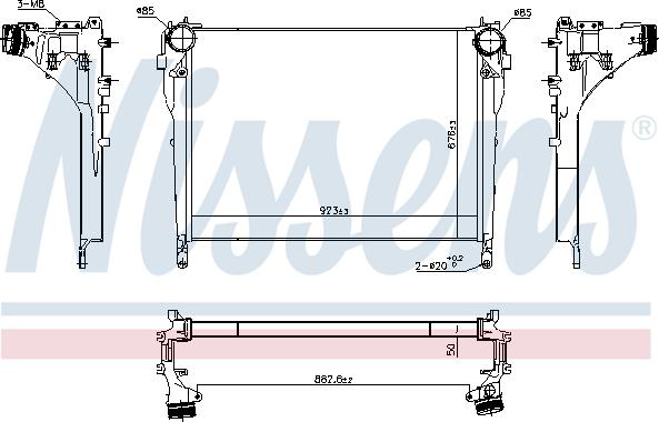 Nissens 961571 - Интеркулер autocars.com.ua