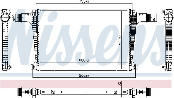 Nissens 961594 - Интеркулер autocars.com.ua