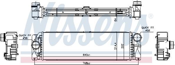 Nissens 961597 - Интеркулер, теплообменник турбины avtokuzovplus.com.ua