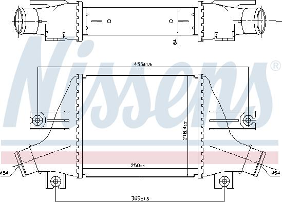 Nissens 96163 - Интеркулер autocars.com.ua