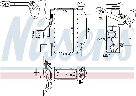 Nissens 96164 - Интеркулер, теплообменник турбины avtokuzovplus.com.ua