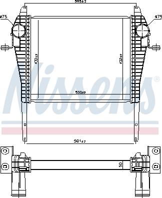 Nissens 96184 - Интеркулер, теплообменник турбины avtokuzovplus.com.ua