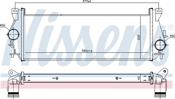 Nissens 96199 - Интеркулер autocars.com.ua