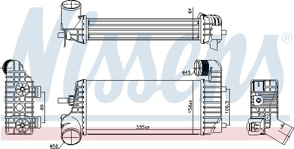 Nissens 96221 - Интеркулер, теплообменник турбины avtokuzovplus.com.ua