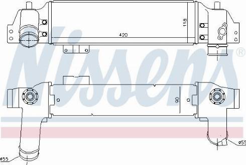 Nissens 96226 - Интеркулер, теплообменник турбины avtokuzovplus.com.ua