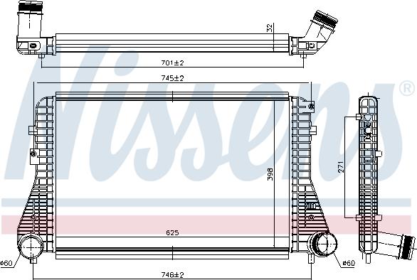 Nissens 96234 - Интеркулер autocars.com.ua