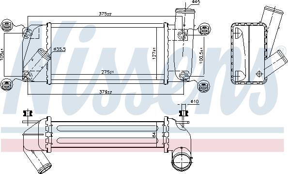 Nissens 96263 - Интеркулер autocars.com.ua