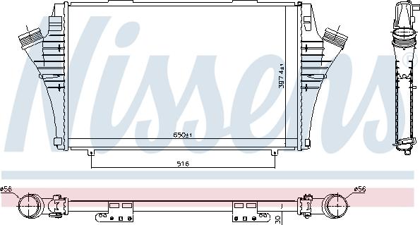 Nissens 96376 - Интеркулер, теплообменник турбины avtokuzovplus.com.ua