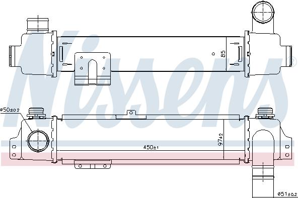 Nissens 96384 - Интеркулер, теплообменник турбины avtokuzovplus.com.ua