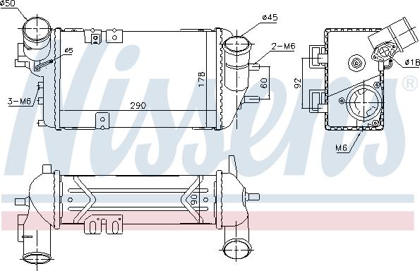 Nissens 96398 - Интеркулер autocars.com.ua