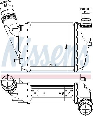 Nissens 96452 - Интеркулер autocars.com.ua