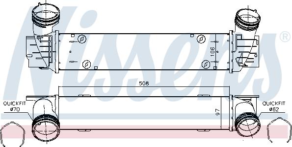 Nissens 96480 - Интеркулер autocars.com.ua