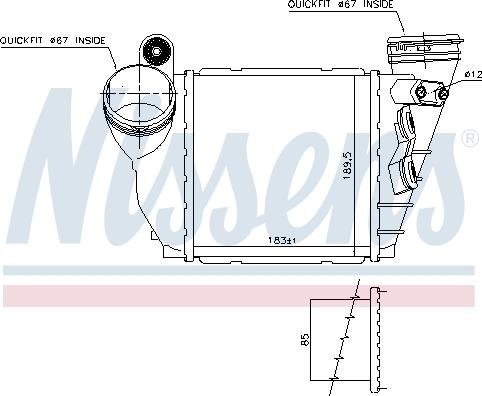 Nissens 96487 - Интеркулер autocars.com.ua