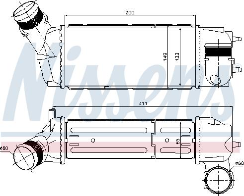 Nissens 96515 - Интеркулер, теплообменник турбины avtokuzovplus.com.ua