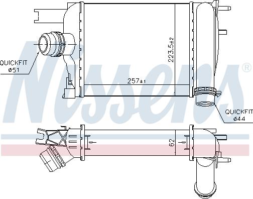 Nissens 96529 - Интеркулер autocars.com.ua