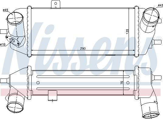 Nissens 96558 - Интеркулер autocars.com.ua