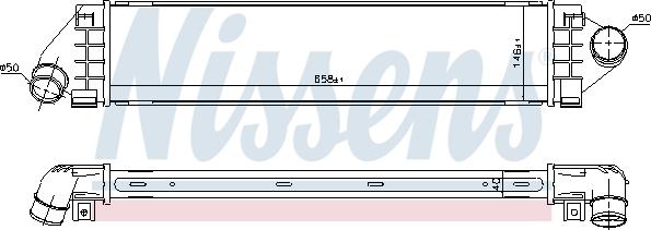 Nissens 96560 - Интеркулер, теплообменник турбины avtokuzovplus.com.ua