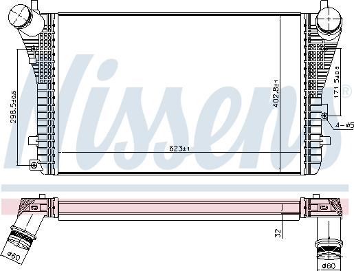 Nissens 96568 - Интеркулер autocars.com.ua