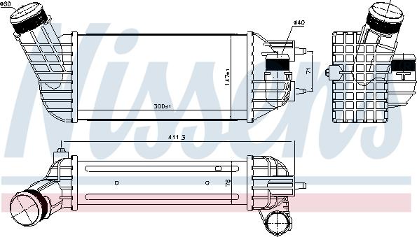 Nissens 96573 - Интеркулер autocars.com.ua