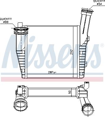 Nissens 96611 - Интеркулер autocars.com.ua