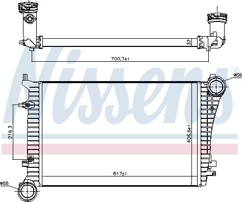 Nissens 96619 - Интеркулер autocars.com.ua