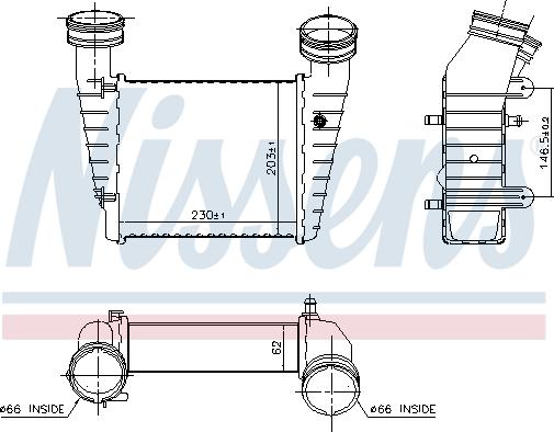 Nissens 96680 - Интеркулер autocars.com.ua