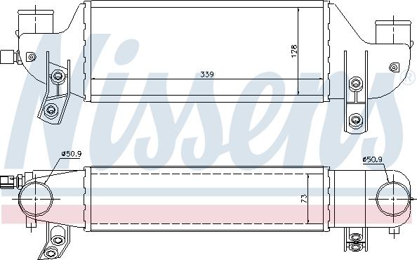 Nissens 96693 - Интеркулер autocars.com.ua