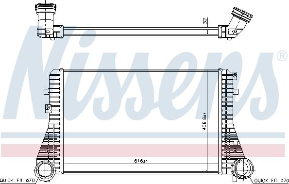 Nissens 96715 - Интеркулер, теплообменник турбины avtokuzovplus.com.ua