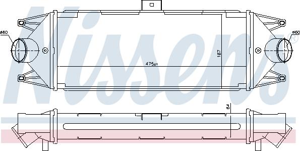 Nissens 96727 - Интеркулер, теплообменник турбины avtokuzovplus.com.ua