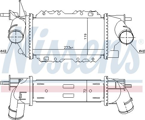 Nissens 96772 - Интеркулер autocars.com.ua