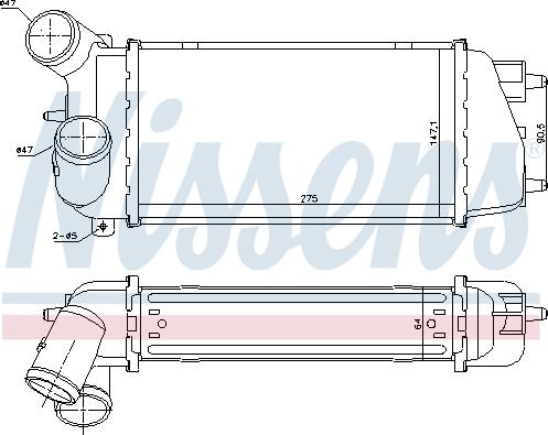 Nissens 96774 - Интеркулер autocars.com.ua